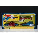 Boxed Corgi 21 Superman diecast model set with Daily Planet Jetcopter, Metropolis Buick and