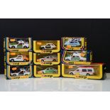 Nine boxed Corgi emergency vehicle diecast models to include 2 x 430 Porsche 924 (variants), 293