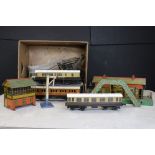 Quantity of Hornby O gauge model railway to include tin plate platform Ticket Office / Bookstall,