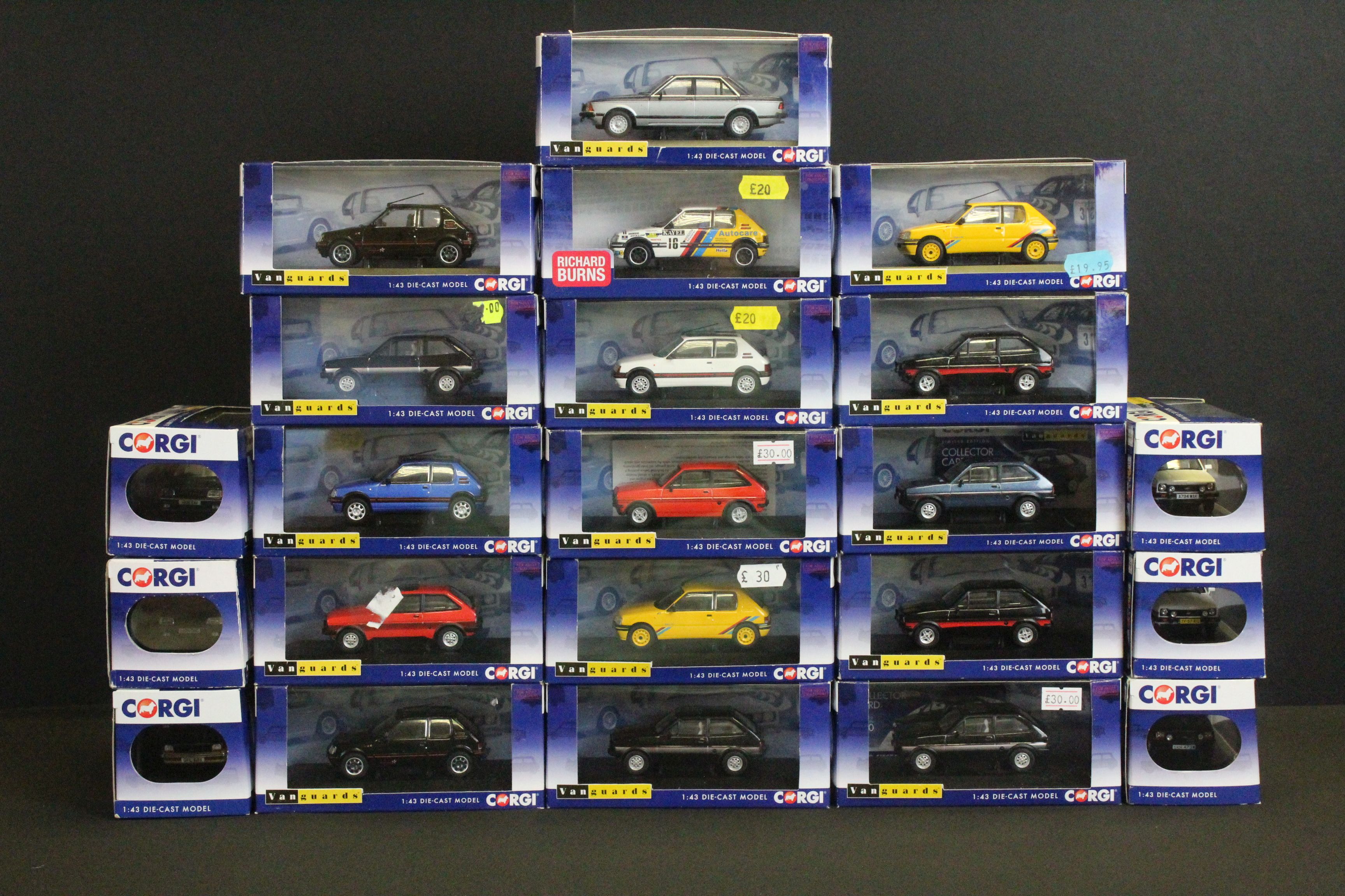 22 Boxed Vanguards 1:43 ltd edn diecast models to include VA12706A, VA12507B, VA12508A, VA12407,