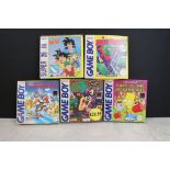 Retro Gaming - Five boxed Game Boy games to include The Simpsons Bart v The Juggernauts, Super Mario