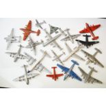 19 Dinky diecast model planes, showing play wear, to include 998 Britannia, 60C Super G