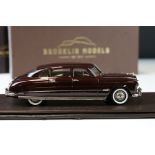 Boxed Brooklin Models 1/43 BRK225 1951 Hudson Hornet 4 Door Sedan model in dark maroon poly, with