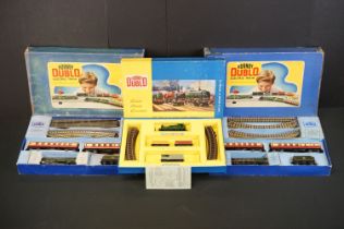 Three boxed Hornby Dublo train sets to include 2 x EDP12 Passenger Train with Duchess of Montrose