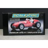 Boxed Scalextric C2928A Ferrari 375 F1 Tinplate ltd edn 5050 slot car. Model ex, box showing some