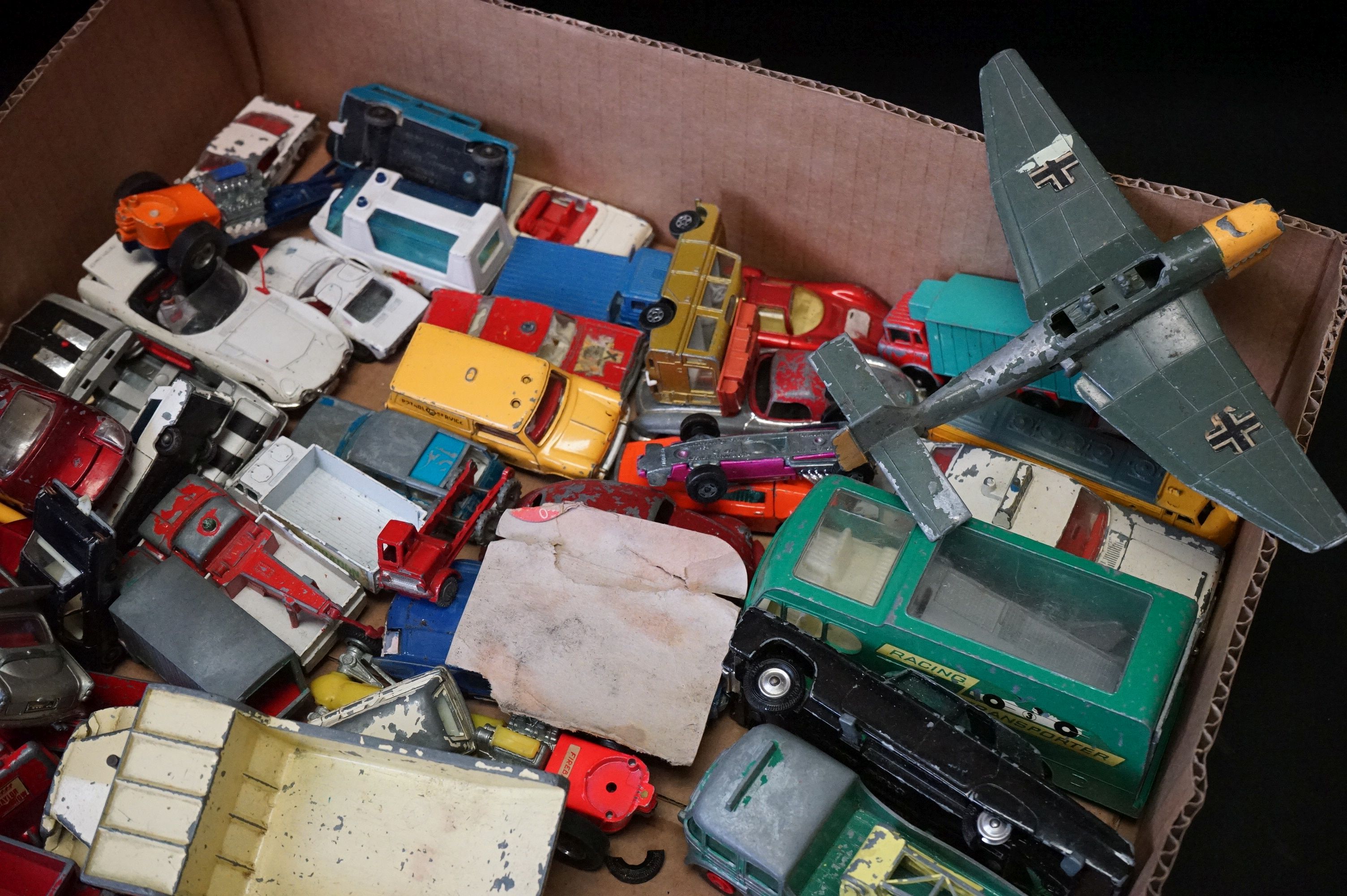 Around 80 Mid 20th C onwards play worn diecast models to include Dinky, Corgi, Matchbox and Rio, - Image 9 of 13