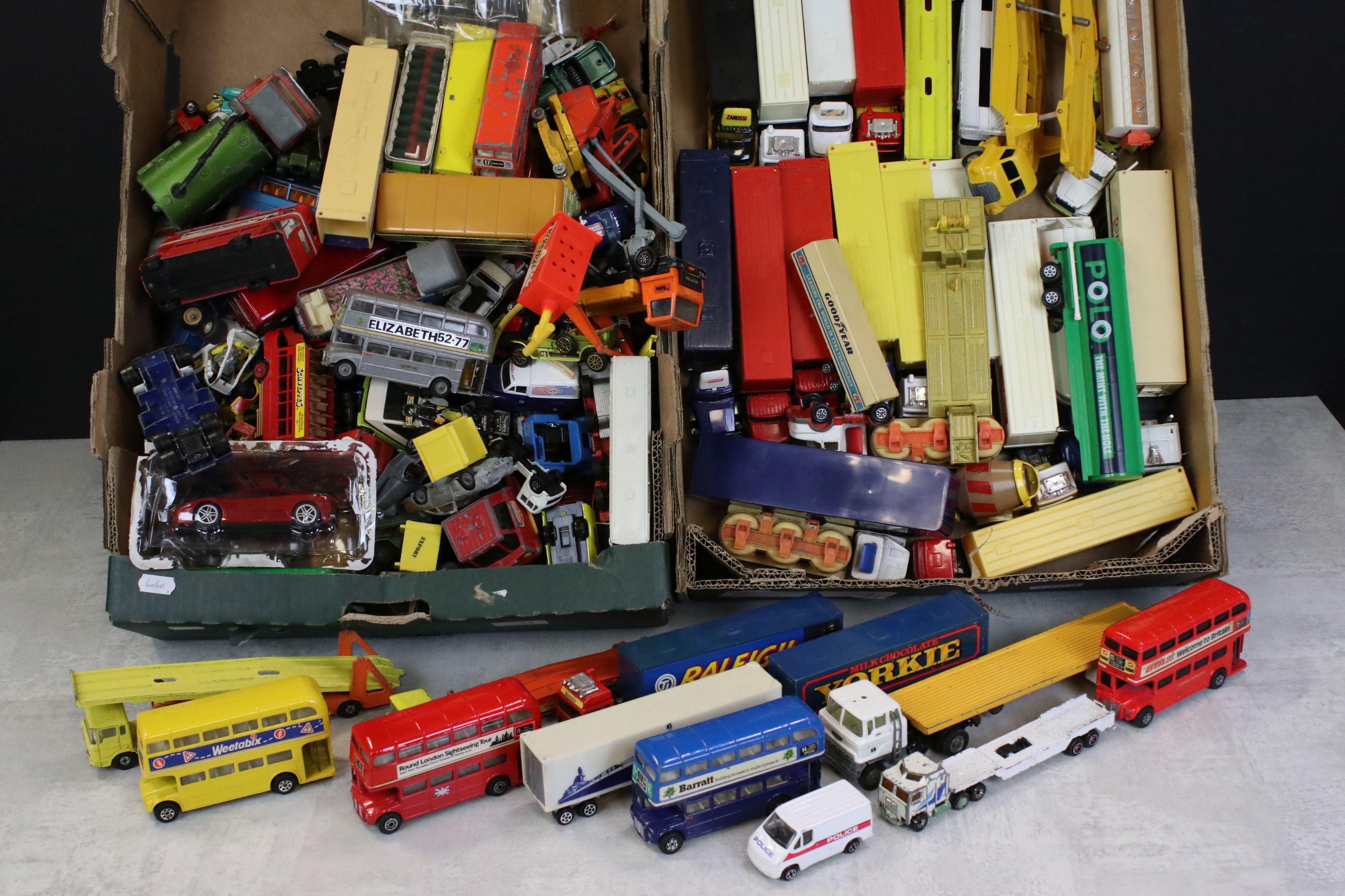 Quantity of play worn diecast models from the mid 20th C onwards to include Corgi, Matchbox etc