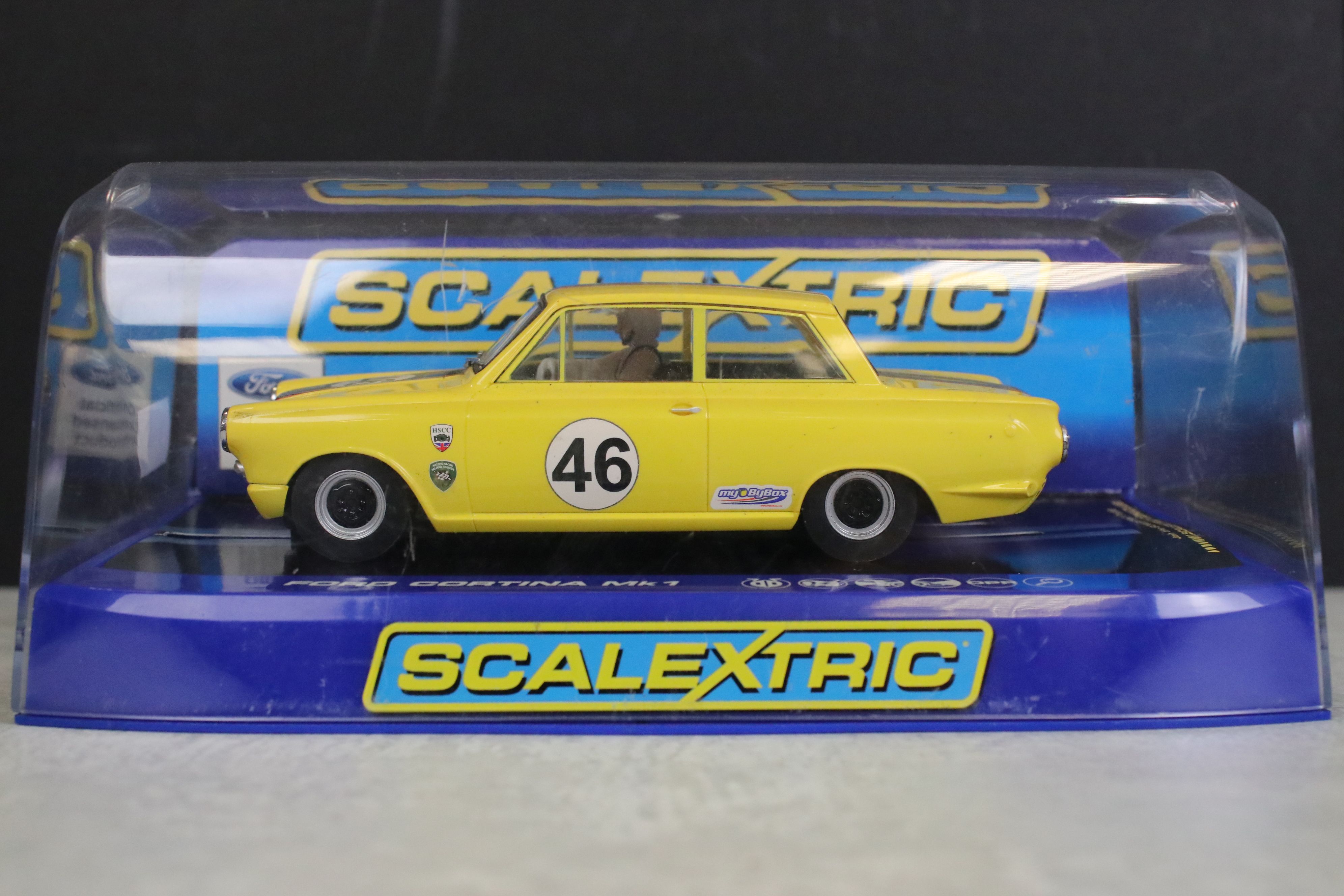 Six cased slot cars to include 5 x Scalextric (C3205 Jaguar D Type, C3502 Ford Cortina MK1, C3143 - Image 10 of 20