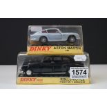 Two Cased Dinky diecast models to include 152 Rolls-Royce Phantom V Limousine with driver (in black,