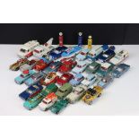 Around 32 Mid 20th C play worn diecast models to include Corgi & Dinky featuring Dinky Model T