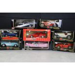 Seven boxed 1/18 diecast models, to include Burago 3008 Alfa Romeo 2300 Spider (1932), 3011