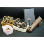Quantity of brass and metal steam engine parts and accessories, part built with Scale Model Traction