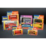 Seven Boxed Dinky diecast models to include 285 Merryweather Marquis fire Tender (minor paint