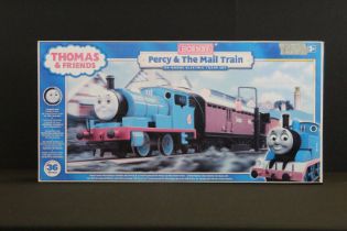 Boxed Hornby OO gauge R9682 Thomas & Friends Percy & The Mail Train set with Percy locomotive
