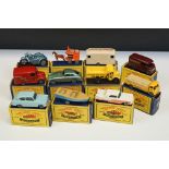 11 Boxed Matchbox Lesney 75 Series diecast model to include 4 Triumph 110 and Sidecar, 6 Quarry