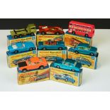 Eight boxed Matchbox Superfast diecast models to include 69 Rolls Royce Silver Shadow in metallic