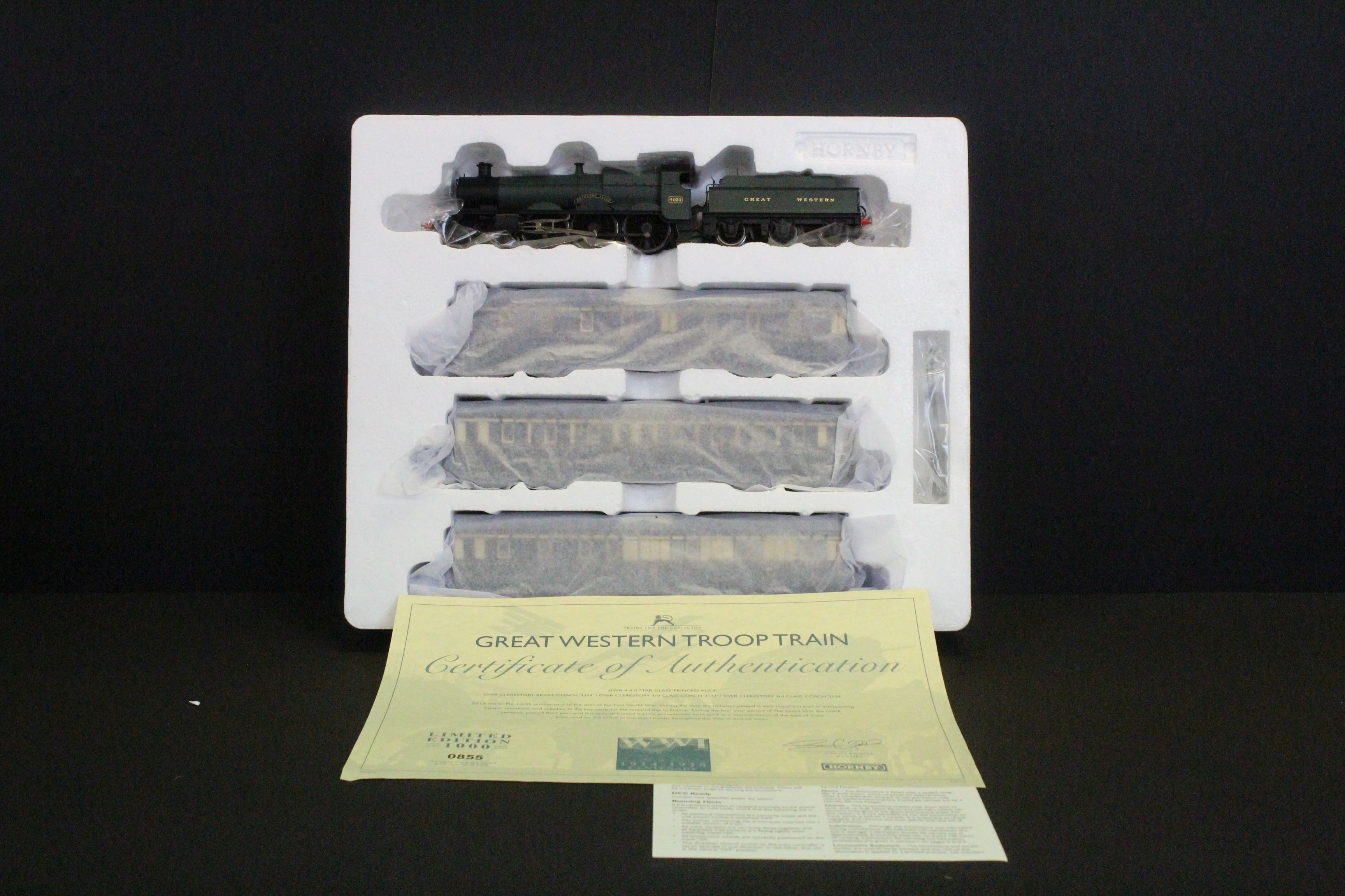 Boxed ltd edn Hornby OO gauge R3219 Great Western Troop Train Pack, complete with certificate - Image 3 of 6