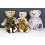 Five Steiff Bears, to include limited edition 660047 Teddy Bear, certificate No.02340, with Steiff