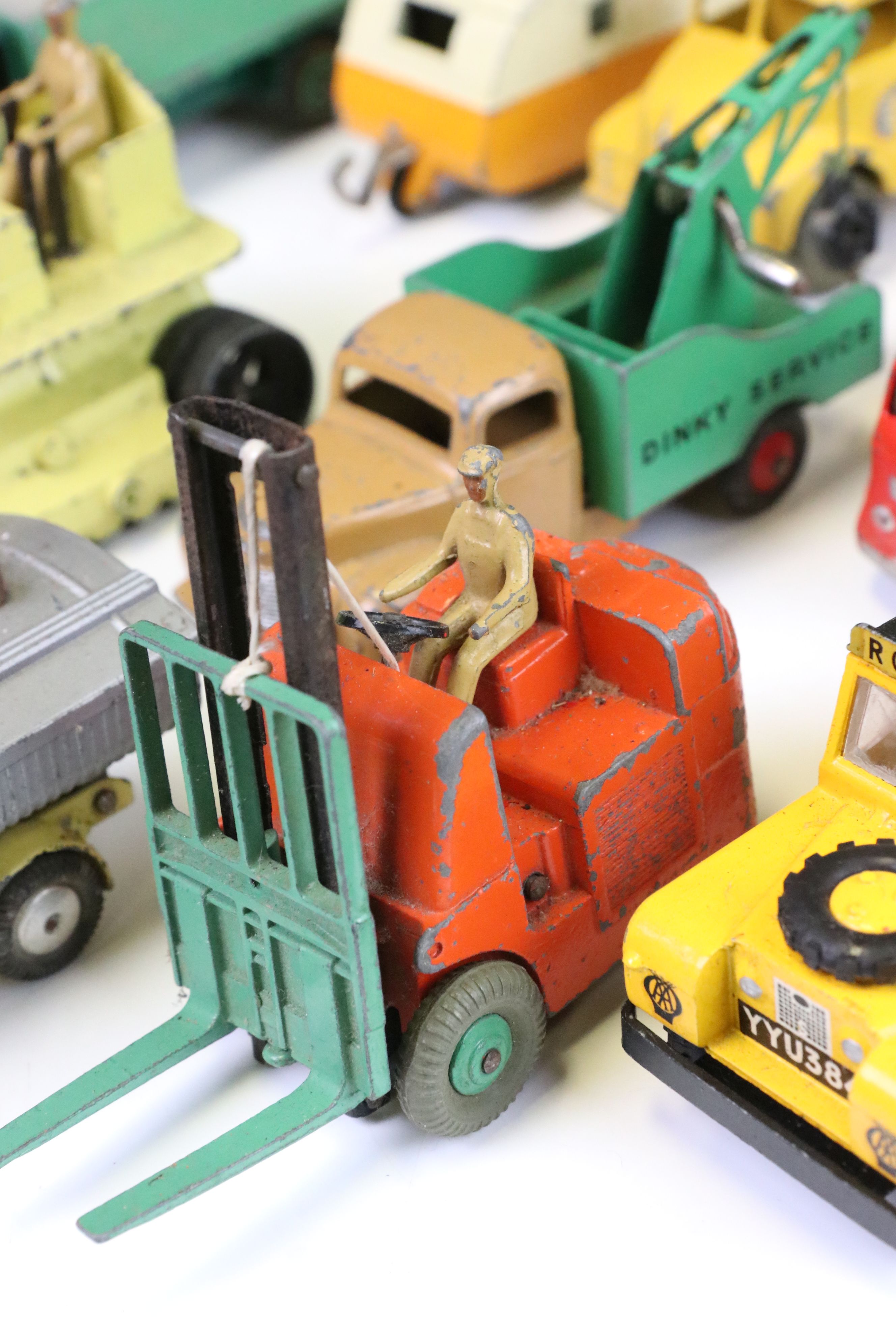 Around 20 mid 20th C play worn diecast models, featuring Dinky, Corgi, Budgie & Matchbox Lesney, all - Image 9 of 9