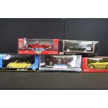 Five Boxed diecast models to include ERTL 1/18 American Muscle Firebird Trans Am, Majorette Platinum