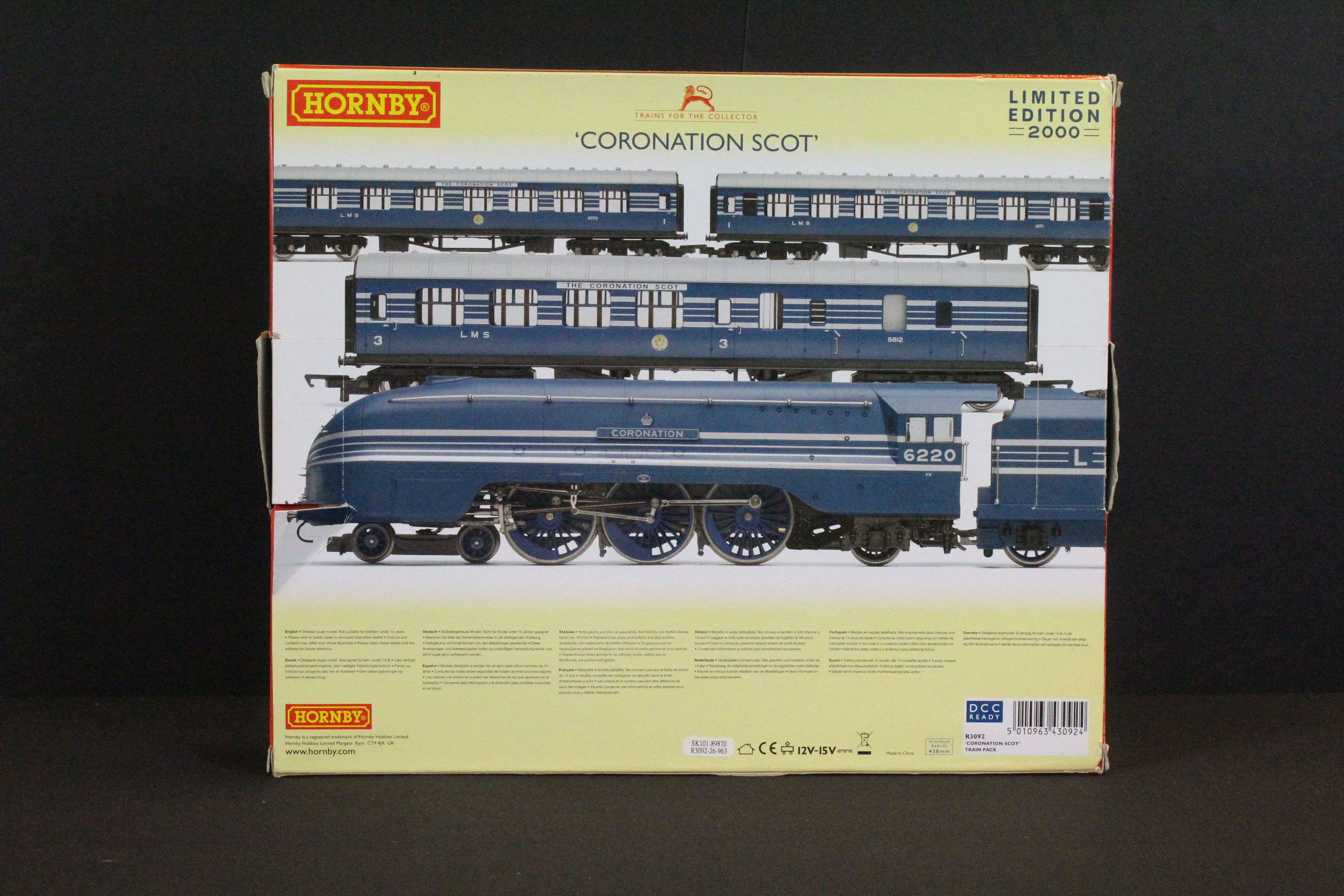 Boxed ltd edn Hornby OO gauge R3092 Coronation Scot Train Pack, complete with certificate - Image 2 of 8