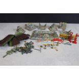Quantity of play worn Britains Floral Garden accessories plus a small group of miniature Chinese