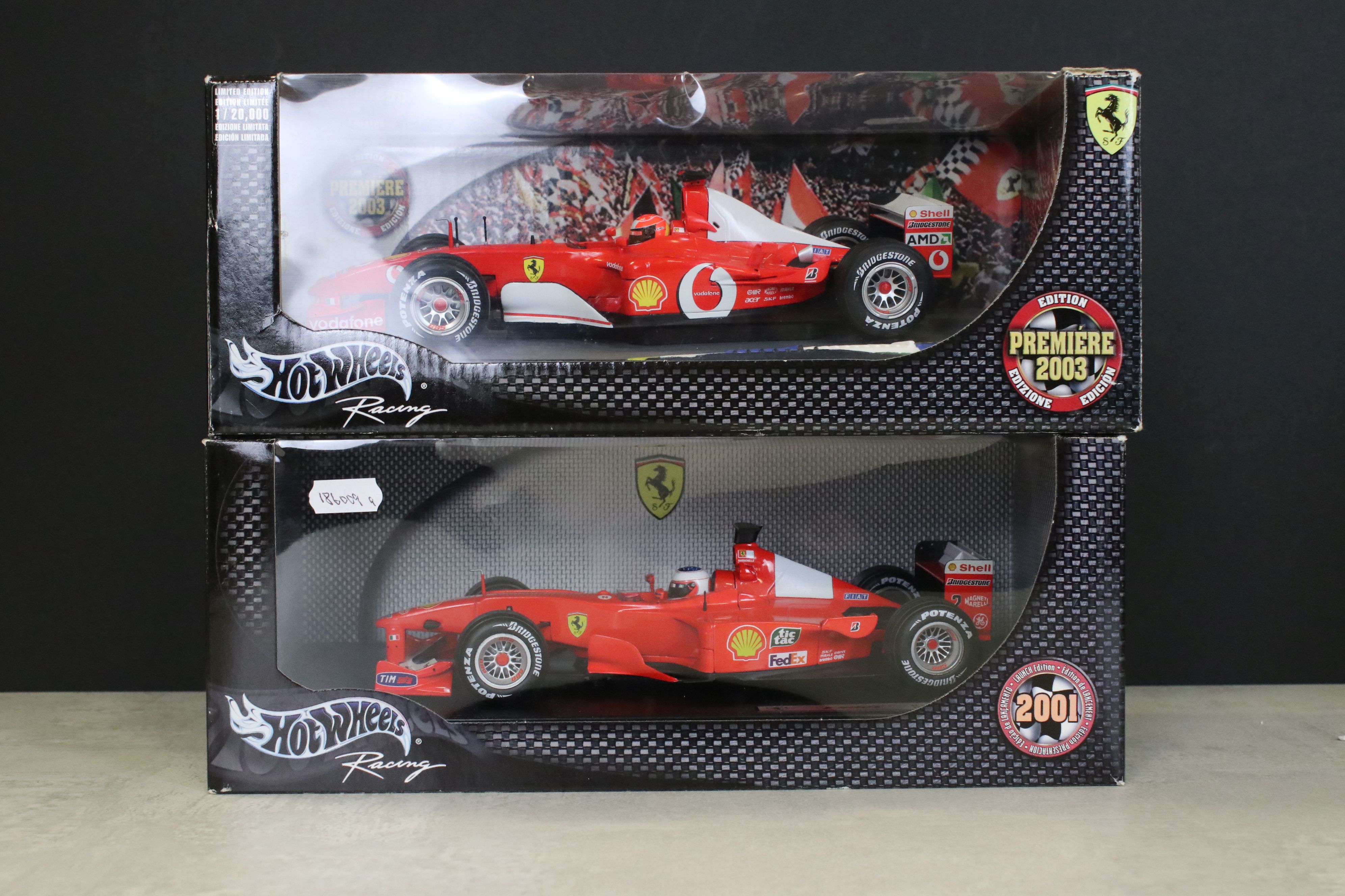 Nine boxed Mattel Hot Wheels 1/18 diecast Ferrari Formula 1 related models, to include Michael - Image 3 of 11