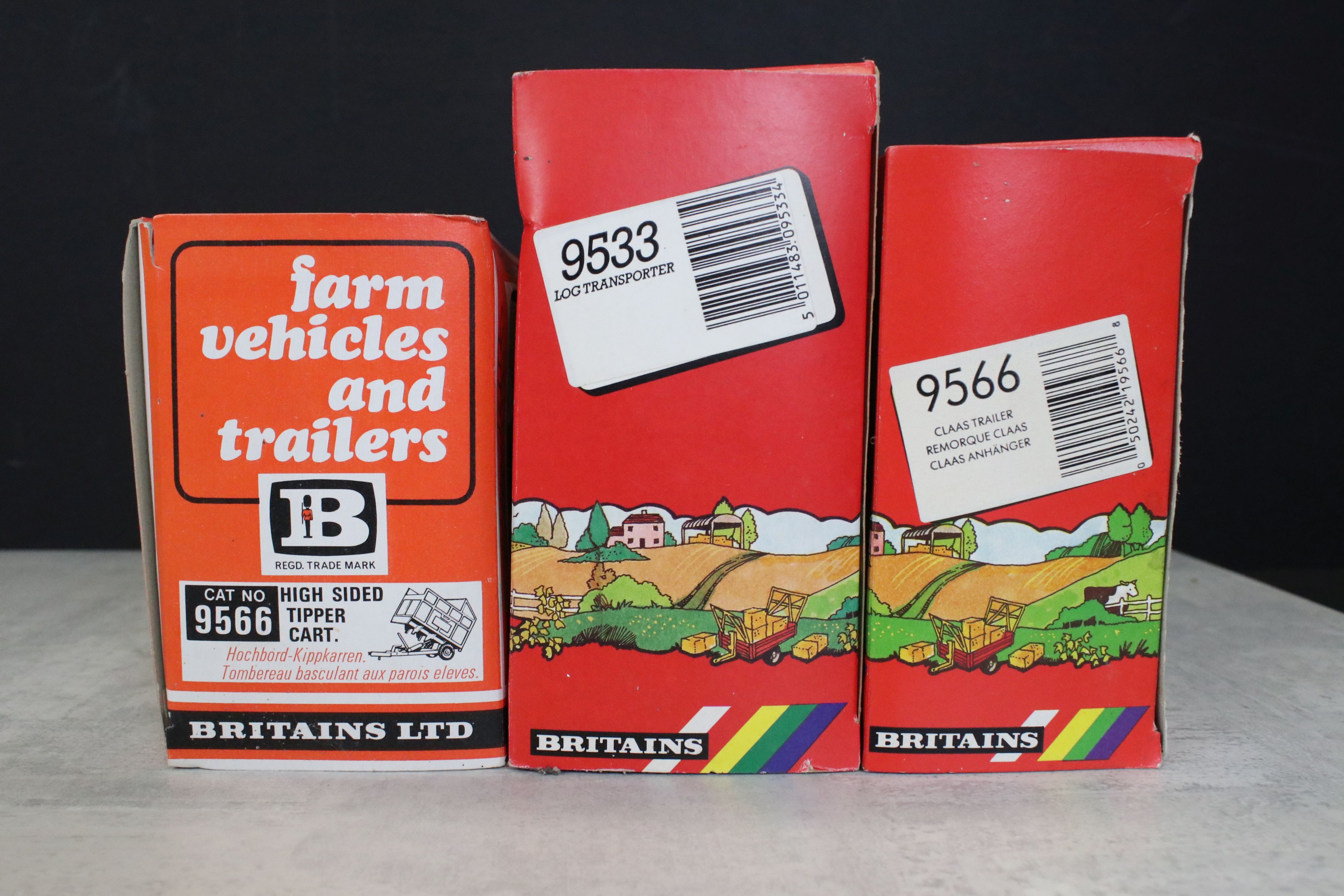 Six boxed Britains diecast metal and plastic agricultural models, to include 9563 Vacuum Tanker, - Image 8 of 9