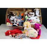 Large collection of Ty Teddys featuring bears, birds, dogs, cats, etc, to include Snort, Pinky,