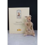 Boxed Steiff Limited Edition Classic Pooh 680014 Kanga and Roo figure, approx. 28cm tall,