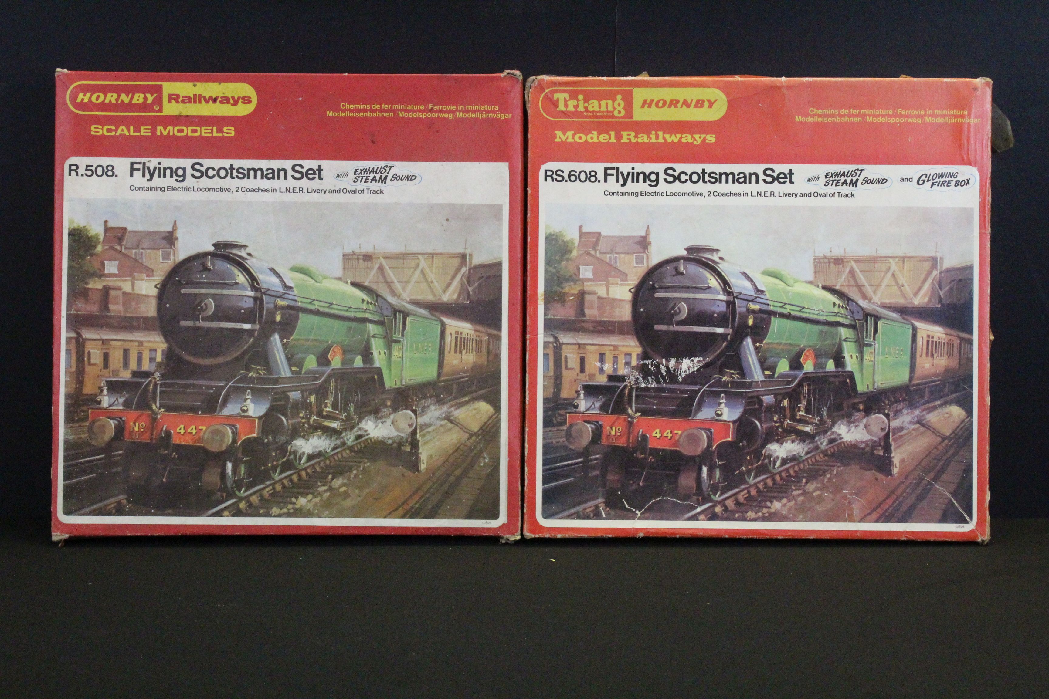 Three boxed Triang Hornby OO gauge train sets to include R508 Flying Scotsman, RS608 Flying Scotsman - Image 2 of 14