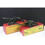 Two boxed Britains diecast military models to include No 2064 155mm Gun and 18" Howitzer Mounted for