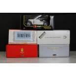 Five boxed diecast models to include Danbury Mint The 1932 V-16 Sport Phaeton, 3 x Burago (Ferrari