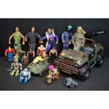 Collection of 80s / 90s play worn action figures to include 4 x Kenner Ghostbusters figures (Peter