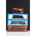 Four boxed Airfix OO gauge locomotives to include 54150-1 Prairie Tank Locomotive 2-6-2 GWR green