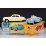 Two boxed diecast models to include Dinky 107 Sunbeam Alpine Sports in pale blue with driver, race