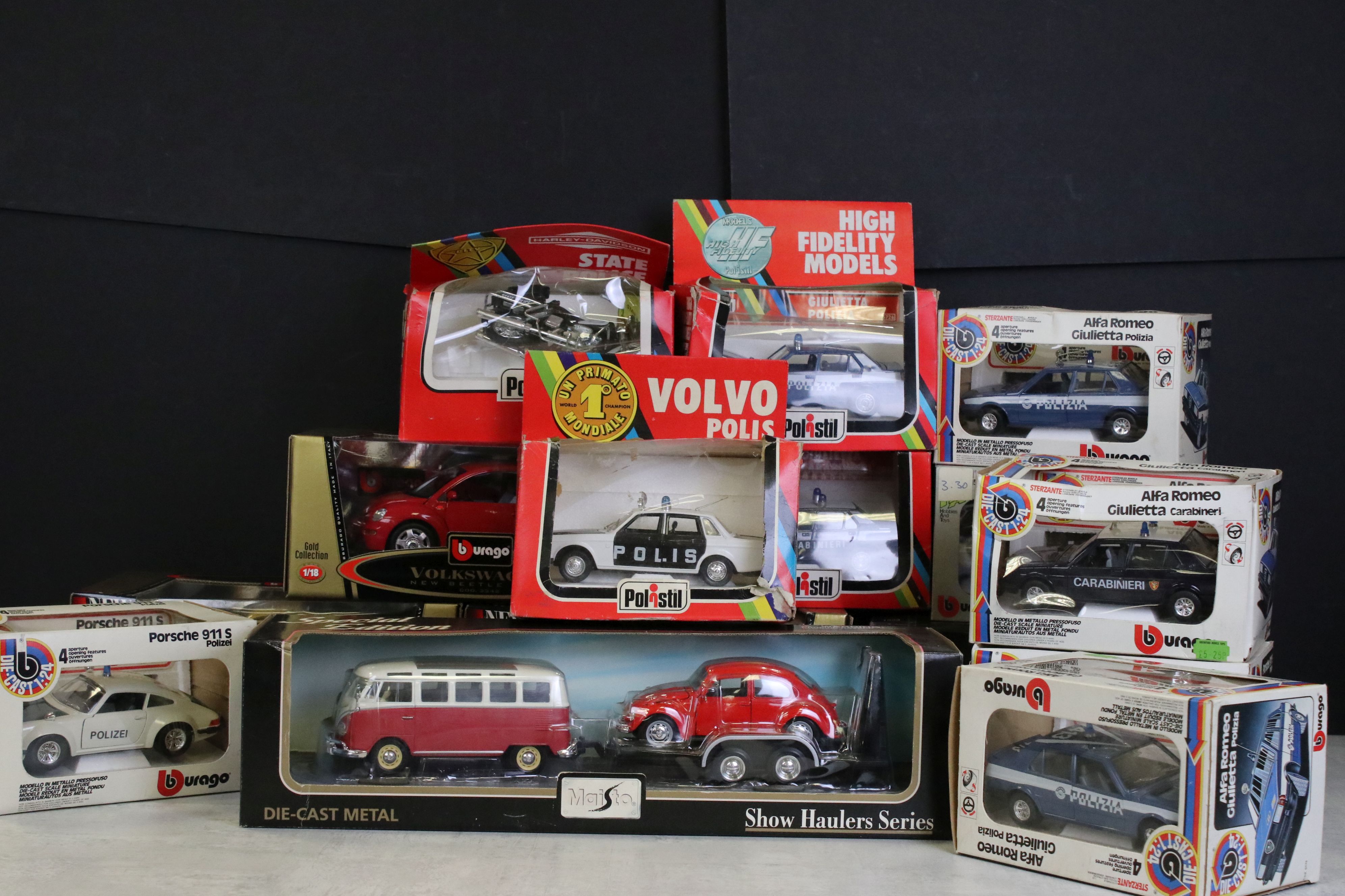 15 Boxed Diecast models to include 4 x Polistil (2 x Polistil City - 1:25 S623 Volvo Polis, 1:15