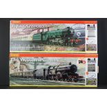 Two boxed Hornby OO gauge electric train sets to include R1039 Flying Scotsman and R1048 The Western