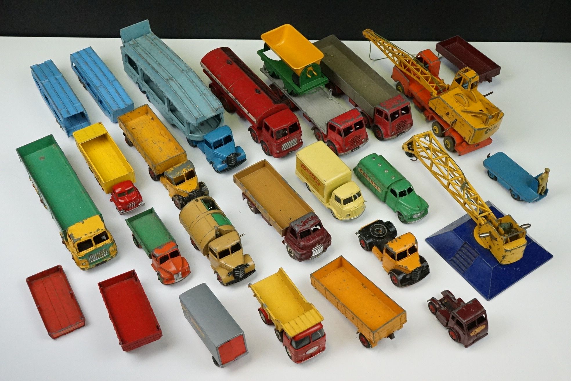 Over 20 play worn mid 20th C commercial diecast models to include Dinky and Corgi featuring Corgi