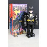 Boxed Billiken (Japan) tin plate Mechanical Batman figure, figure vg with gd box