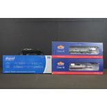 Three boxed OO gauge locomotives without shells to include 2 x Bachmann (32065 Class 43 Warship D865