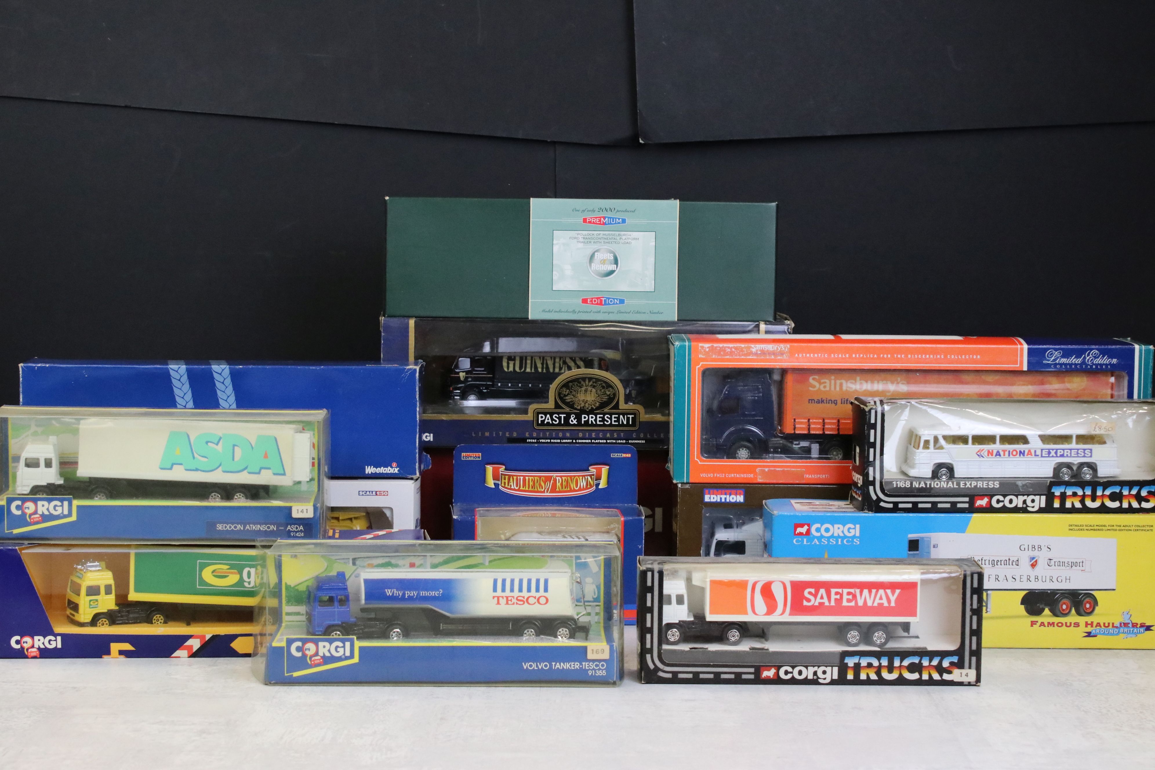 14 Boxed Corgi diecast model trucks & commercial vehicles to include 3 x ltd edn Hauliers of