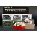 Seven boxed O gauge items of rolling stock to include 4 x Lionheart Trains (325 Baldwin, 324