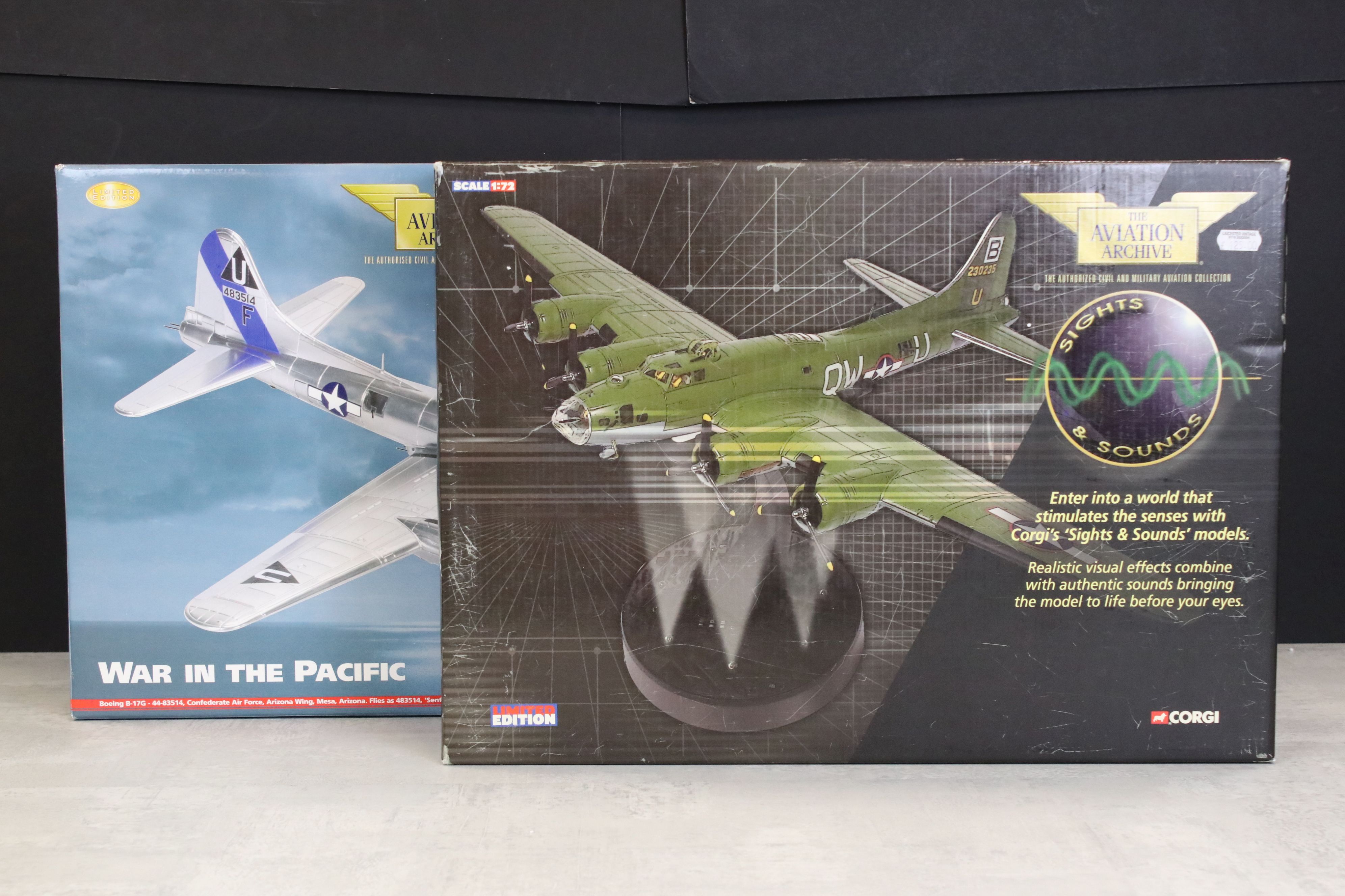 Two Boxed Corgi Aviation Archive 1/72 ltd edn military aircraft diecast models with certificates