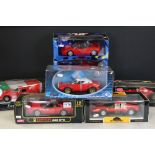 Six boxed Ferrari 1/18 diecast models, to include Ertl 275 GTB 4 (1966), Anson 328 GTS, Onyx 6003 F1