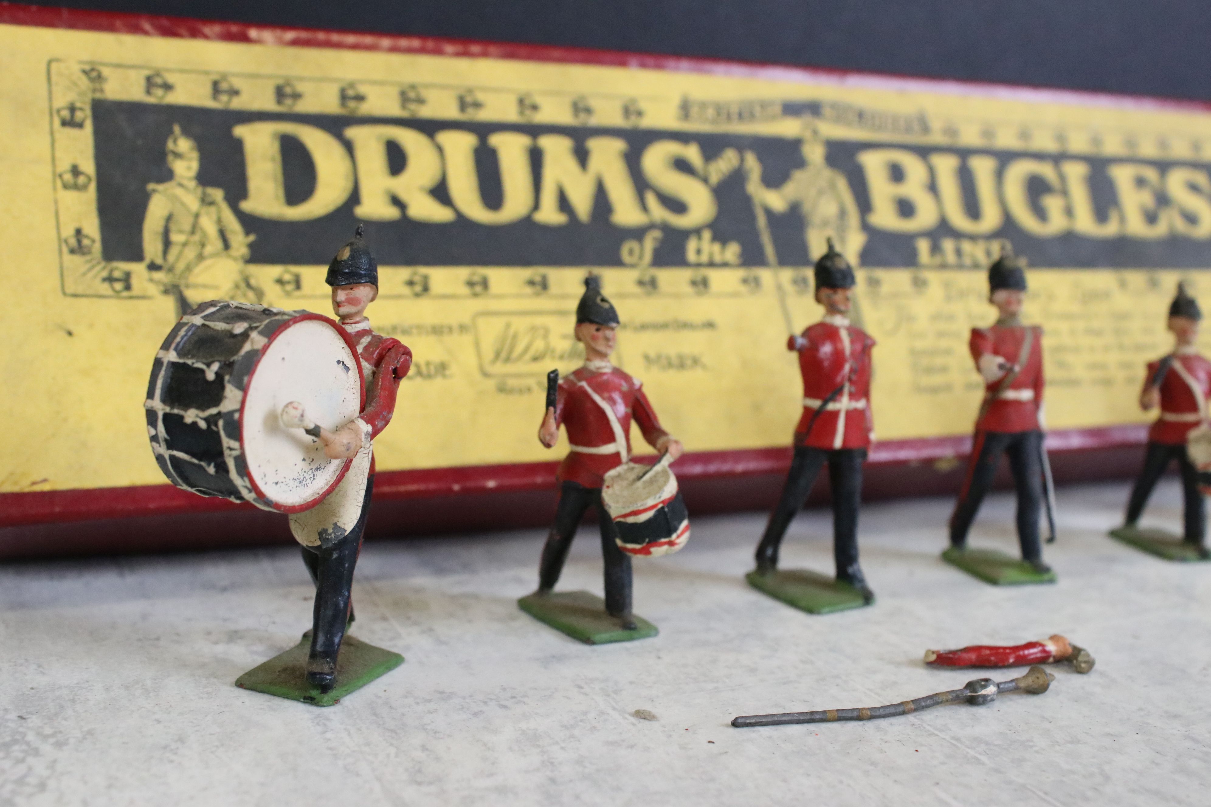 Five Boxed Mid 20th C onwards metal soldier figure sets to include Britains Drums & Bugles of the - Image 22 of 23