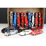 Nine Burago diecast models to include 1/18 Ferrari 348 tb (1989), 1/18 Ferrari GTO (1984), 1/22