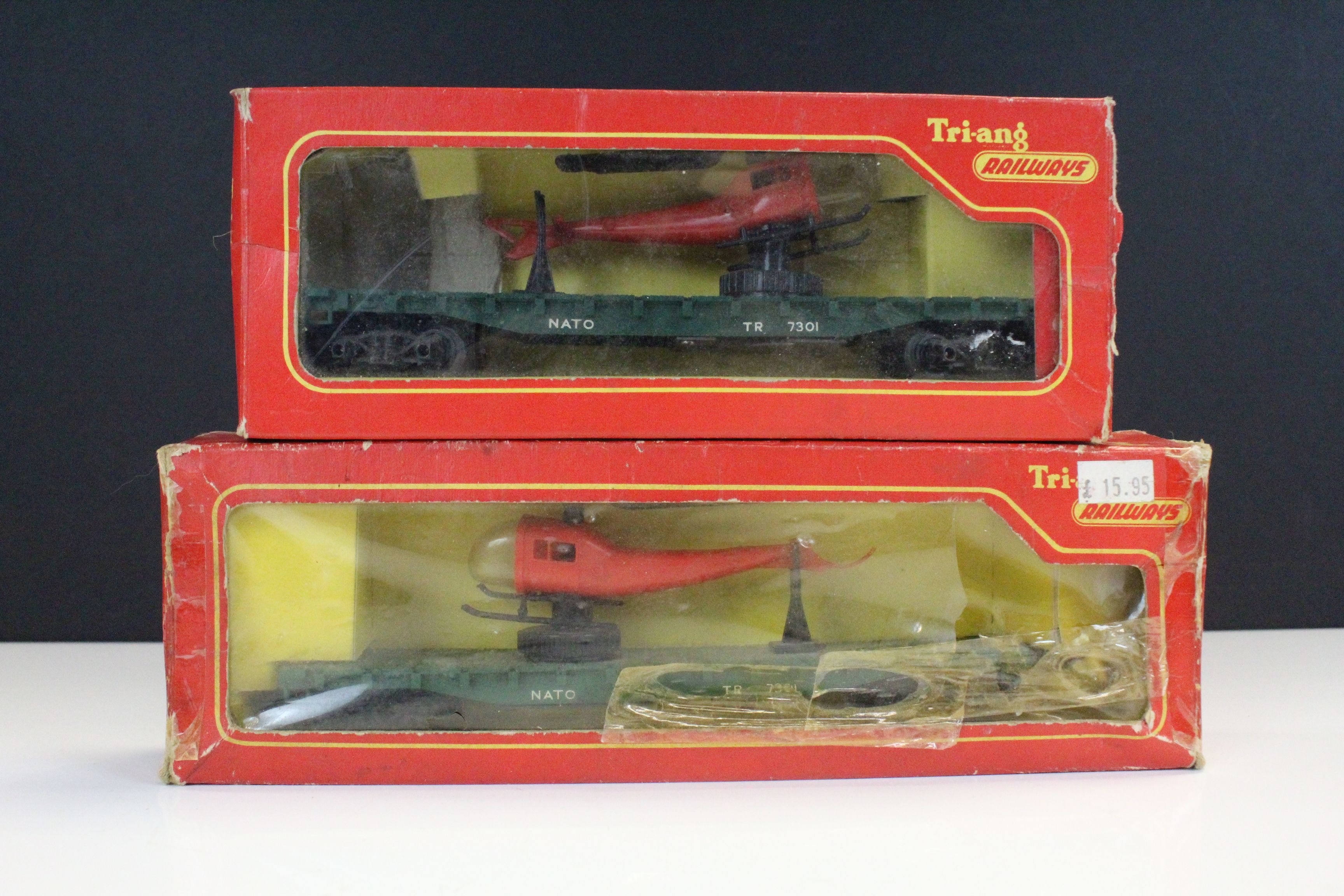Seven boxed Triang OO gauge items of 'battle space' rolling stock to include R249 Exploding Car, - Image 6 of 7