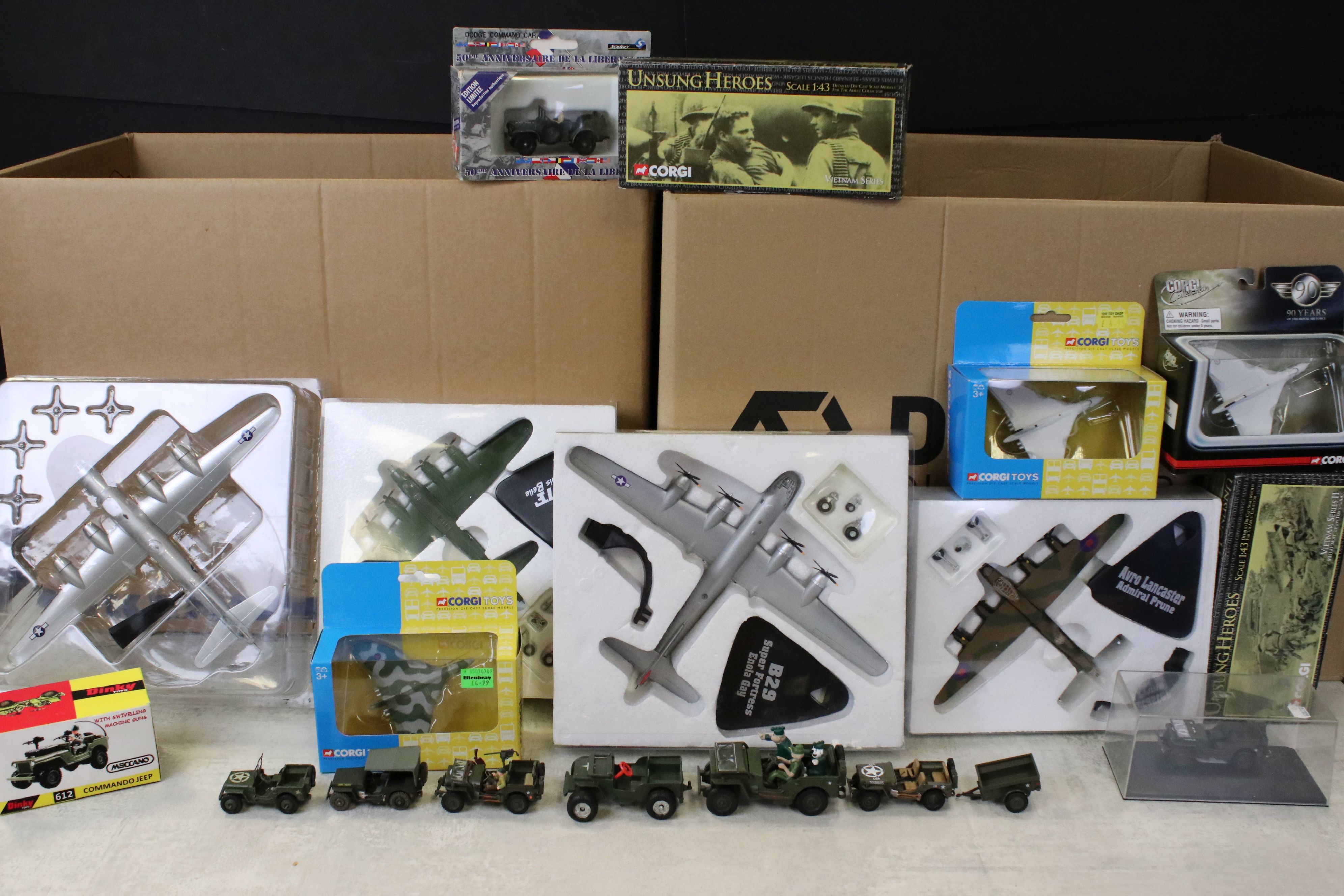 35 Boxed diecast models, mainly military-related, to include Corgi, NewRay, Dinky, Welly, Atlas