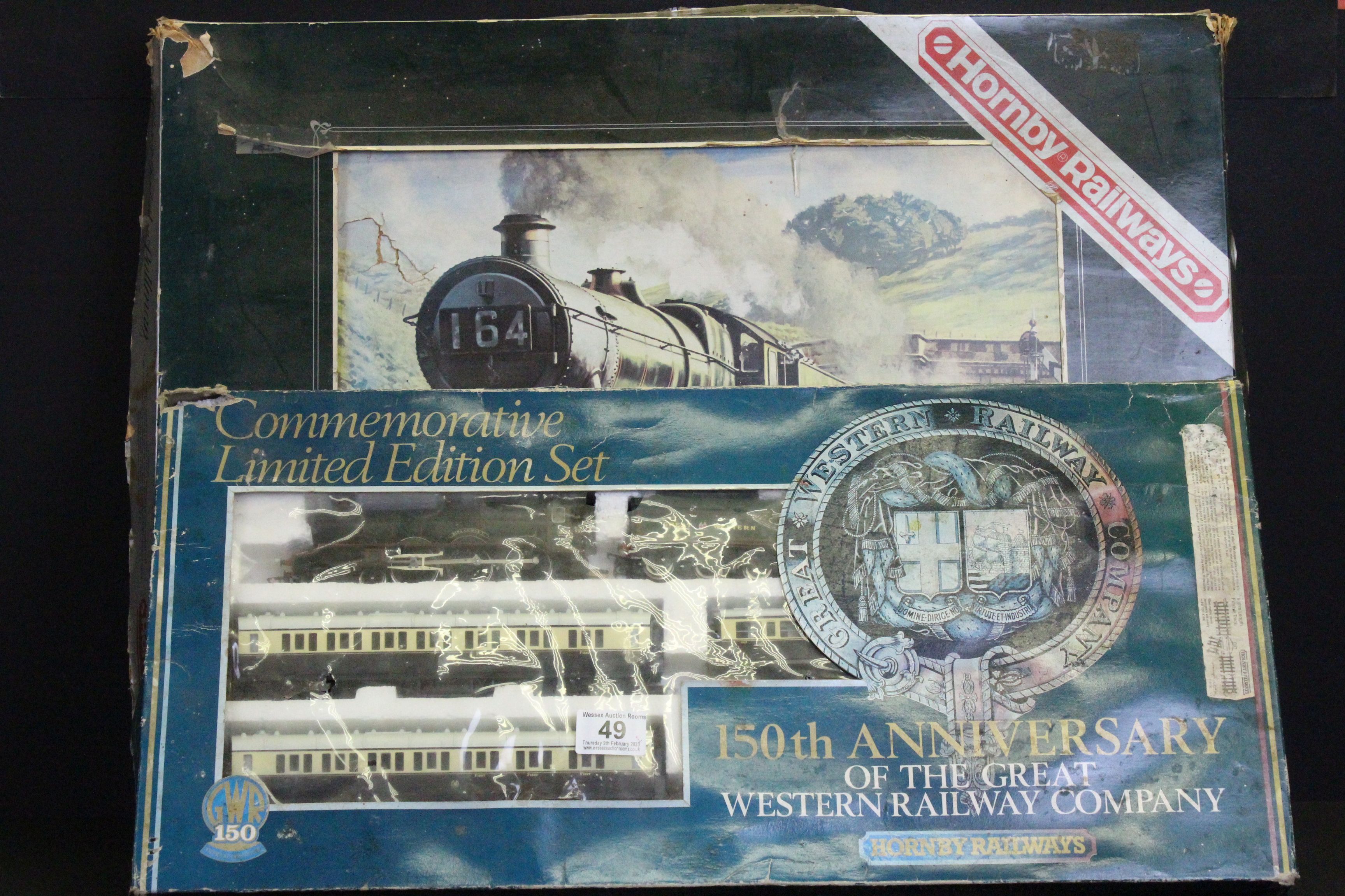 Two boxed Hornby OO gauge train sets to include R687 Silver Jubilee Pullman Set and ltd edn 150th